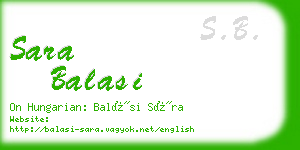 sara balasi business card